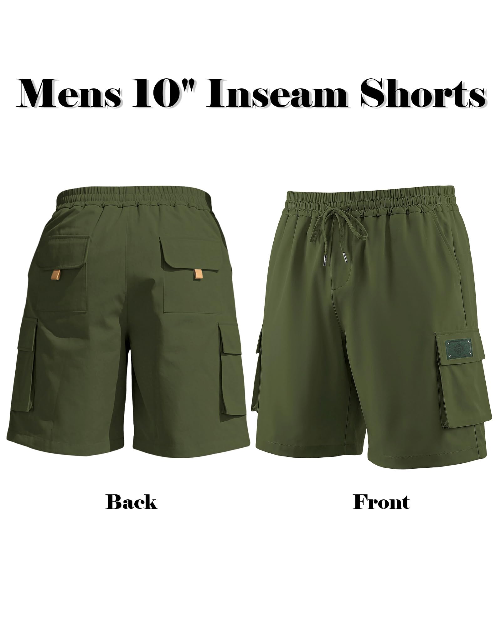 TRFIC Men's Cargo Shorts Casual Summer Loose Fit Bermuda Shorts Elastic Waist Drawstring Pants with Pockets - Image 6