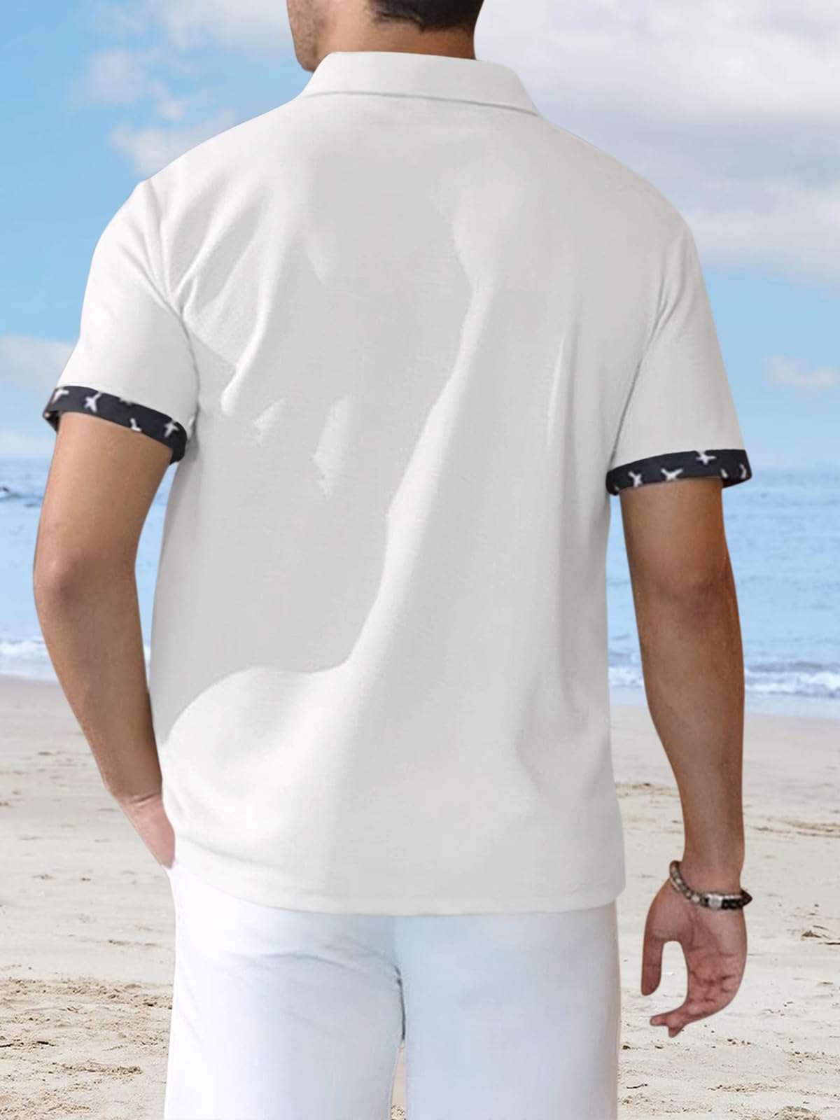 TRFIC Men's Casual Short Sleeve Button Down Shirt Summer Beach Shirt Vacation Shirt with Pocket - Image 3