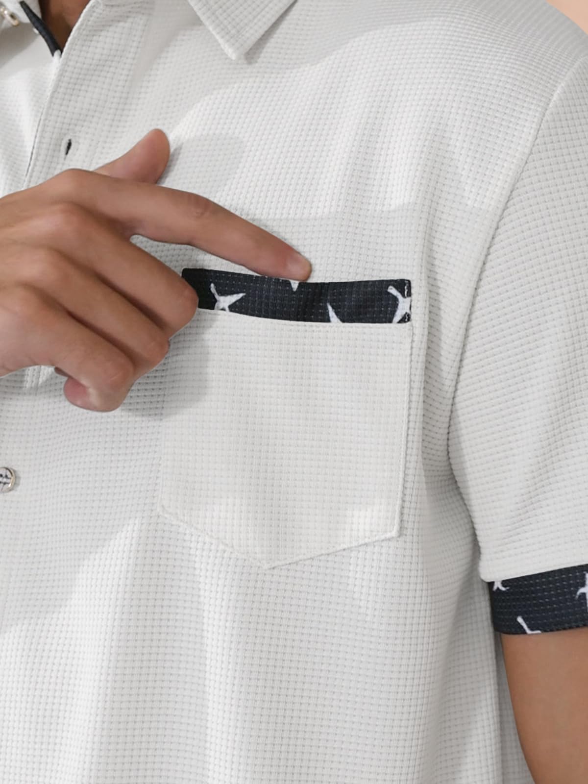 TRFIC Men's Casual Short Sleeve Button Down Shirt Summer Beach Shirt Vacation Shirt with Pocket - Image 4