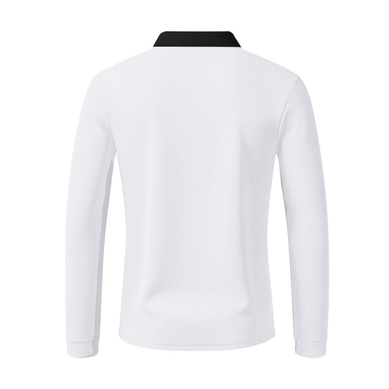 TRFIC Men's Long Sleeve Polo Shirt Casual Zip Polo Shirt Classic Collared Golf Shirt with Pocket - Image 4