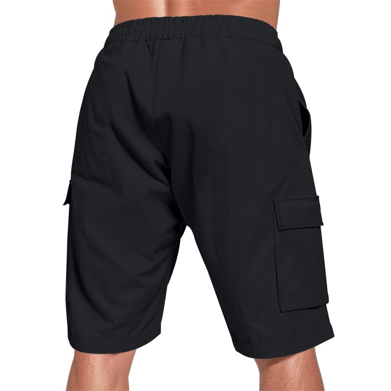 TRFIC Mens Casual Shorts Summer Beach Elastic Waist Drawstring Shorts Lightweight Quicky Dry Vacation Shorts - Image 3