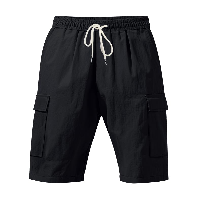 TRFIC Mens Casual Shorts Summer Beach Elastic Waist Drawstring Shorts Lightweight Quicky Dry Vacation Shorts - Image 5