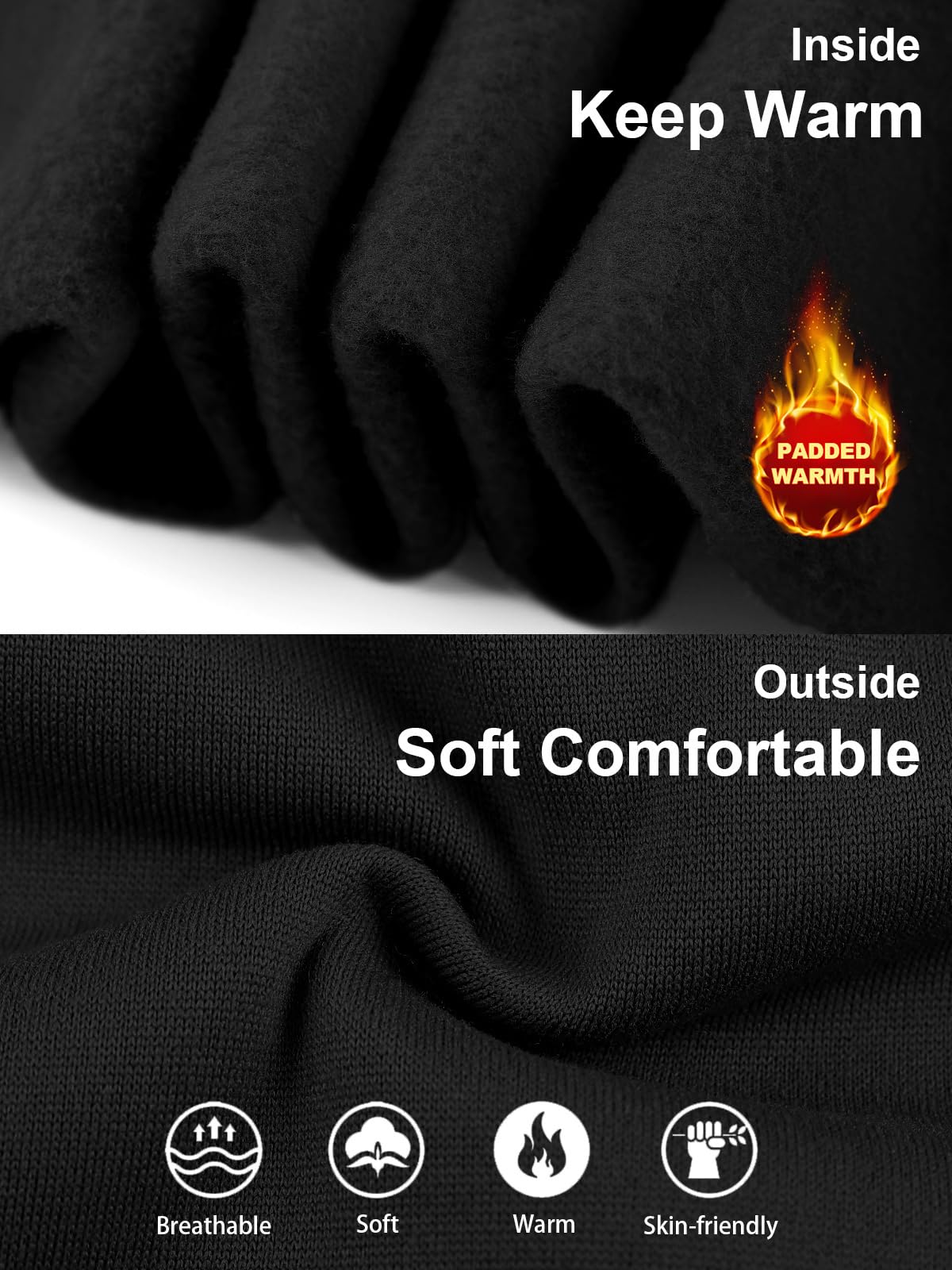 TRFIC Mens Fleece Cargo Sweatpants Heavyweight Elastic Waist Pants with Pockets Baggy Drawstring Jogger Pants - Image 7