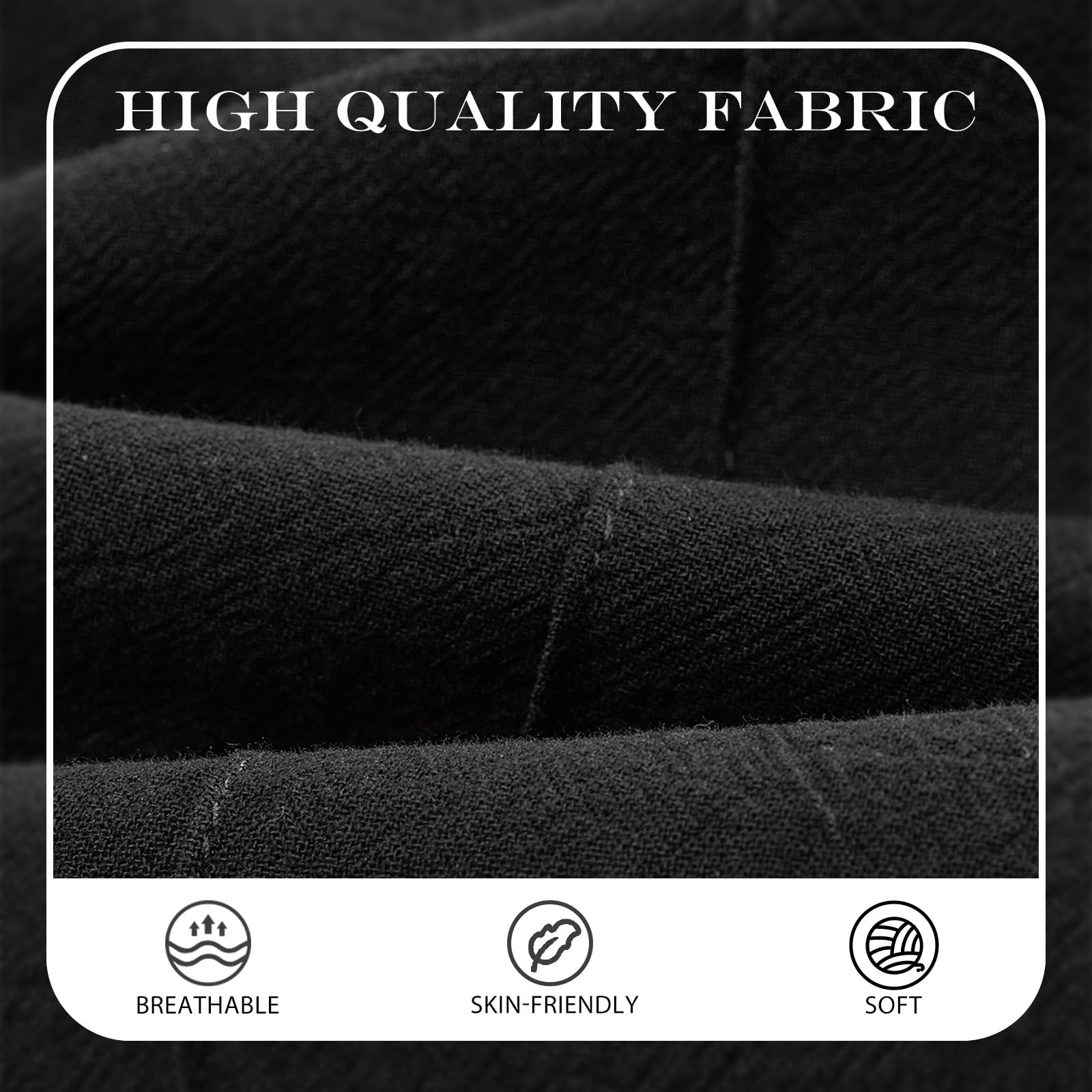 TRFIC Mens Linen Pants Summer Casual Button Straight Beach Pants Baggy Elastic Waist Drawstring Yoga Trousers with Pockets - Image 7